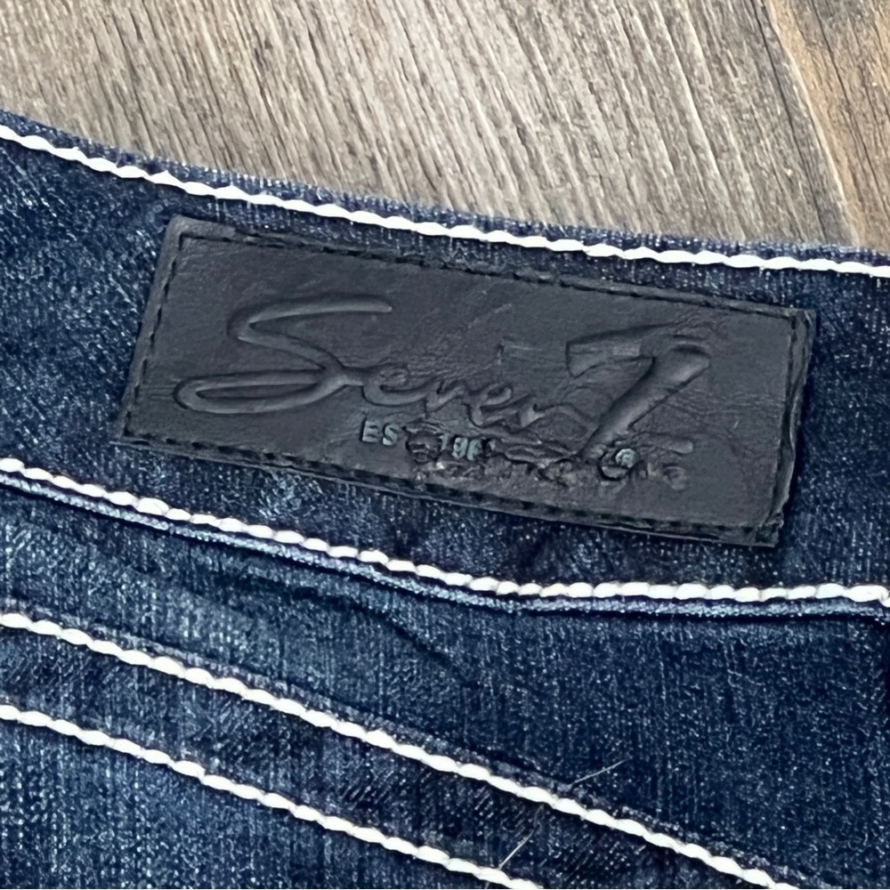 Seven7 Dark Wash White stitching embellished pocket Skinny leg Jeans Size 31 - Picture 10 of 10
